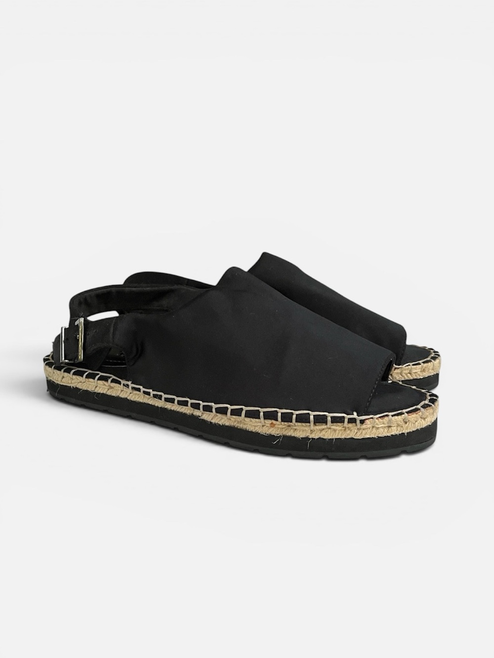 Kenneth Cole Reaction “Clemont” Black Slingback Espadrille Sandals Size 8